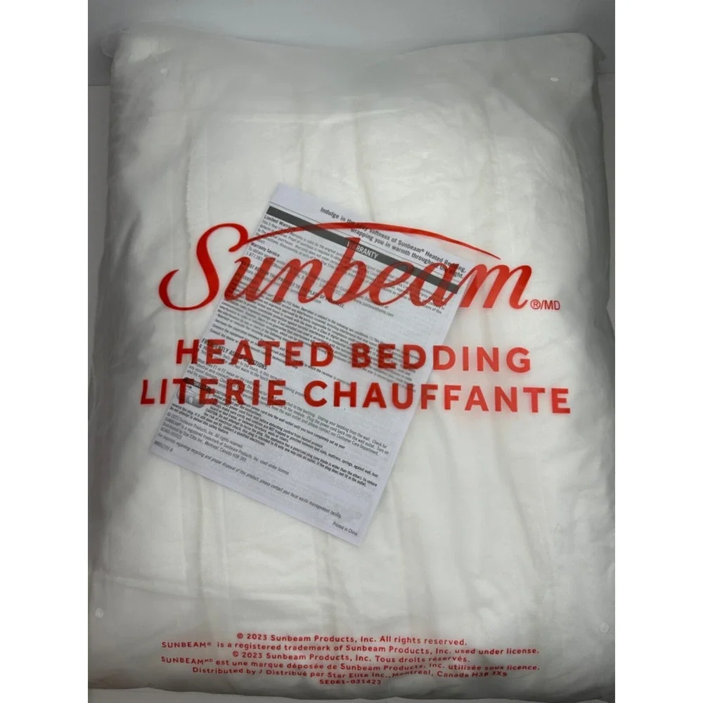 Sunbeam Quilted Heated Mattress Vertical Pad Full Size New Electric